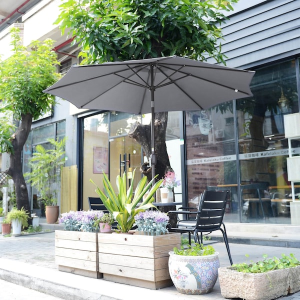 Villacera 9-Foot Outdoor Patio Umbrella, Gray 83-OUT5446 - main